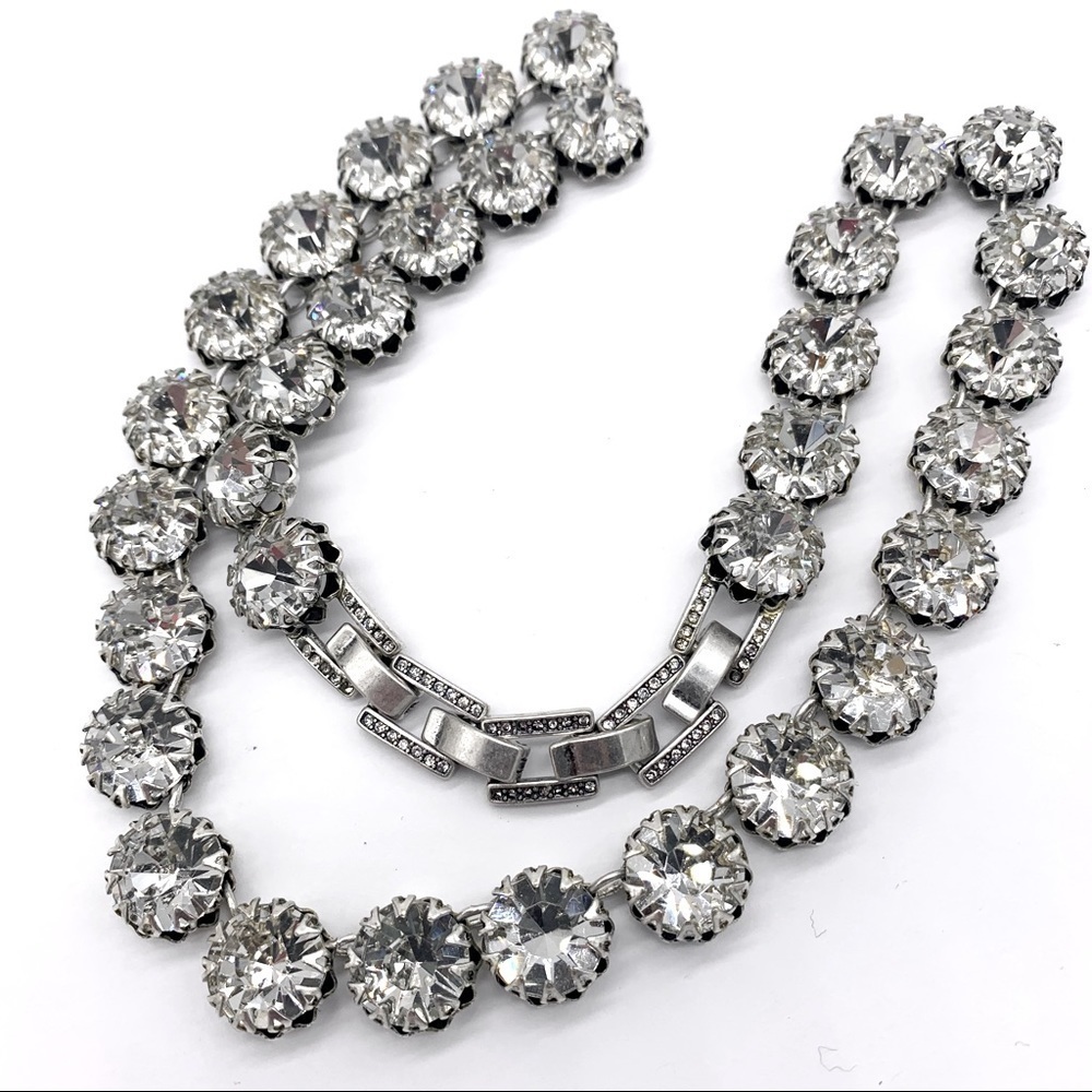 Stella & Dot Silver Crystal Necklace